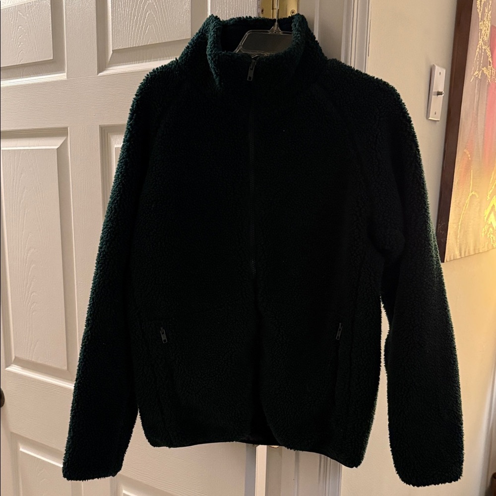 Brandy Melville Dark Green Fleece Utility Jacket